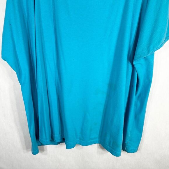 Only Necessities Plus Size 5X Top Turquoise Blue Short Sleeve Scoop Neck 1654 - Picture 4 of 9